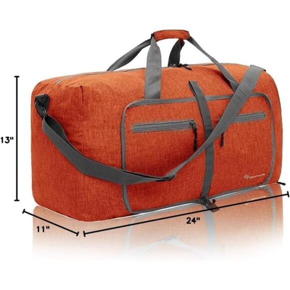 65L Travel Duffle Bag for Men Women - Foldable Duffel Bag with Shoes Compartment - Picture 3 of 7